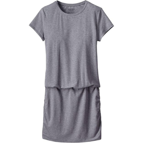 Patagonia Dresses & Skirts - Patagonia Glorya Gray Ruched Dress Medium Tunic